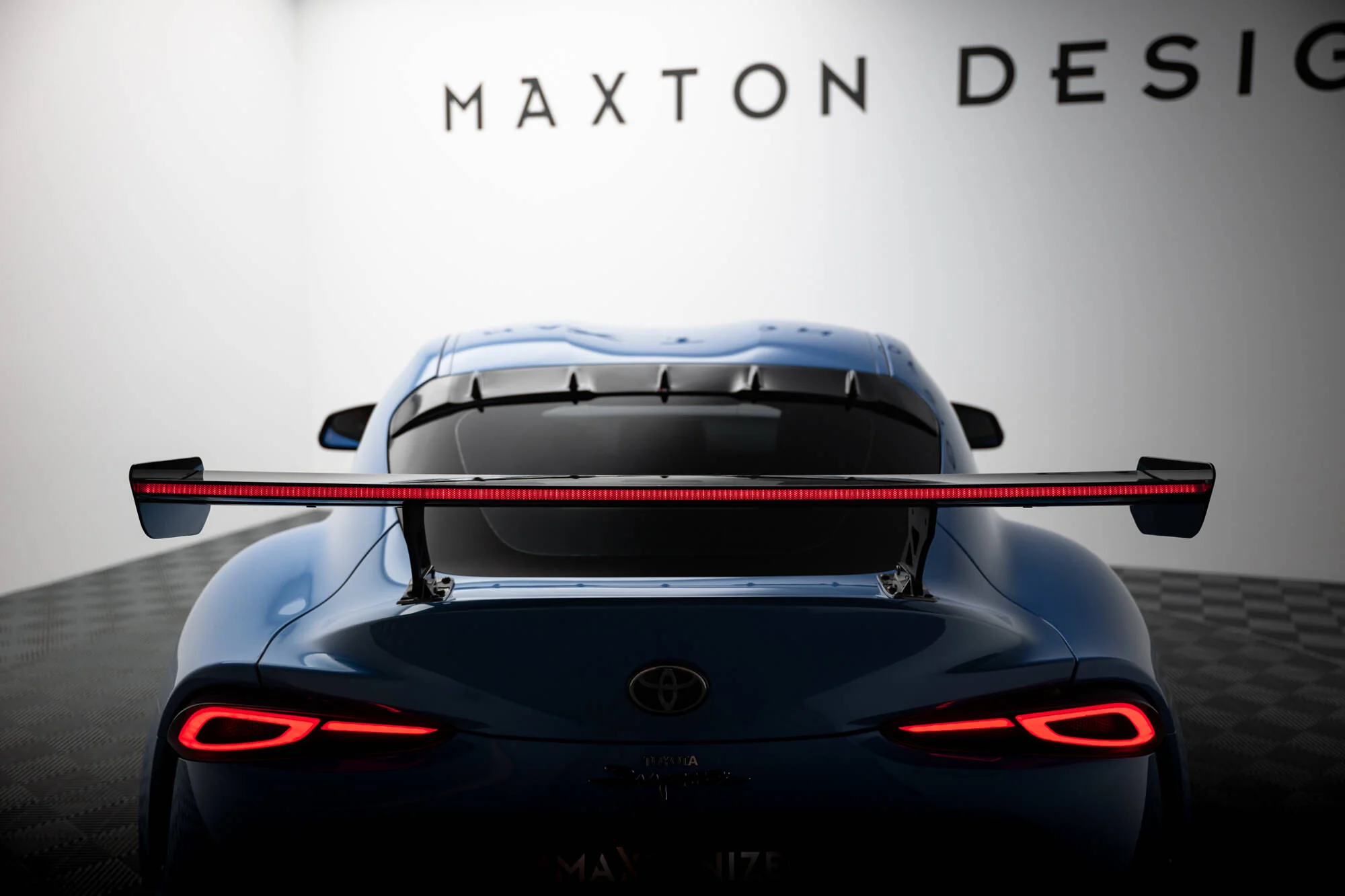 CARBON SPOILER WITH EXTERNAL BRACKETS UPRIGHTS + LED TOYOTA SUPRA MK5 - Image 2