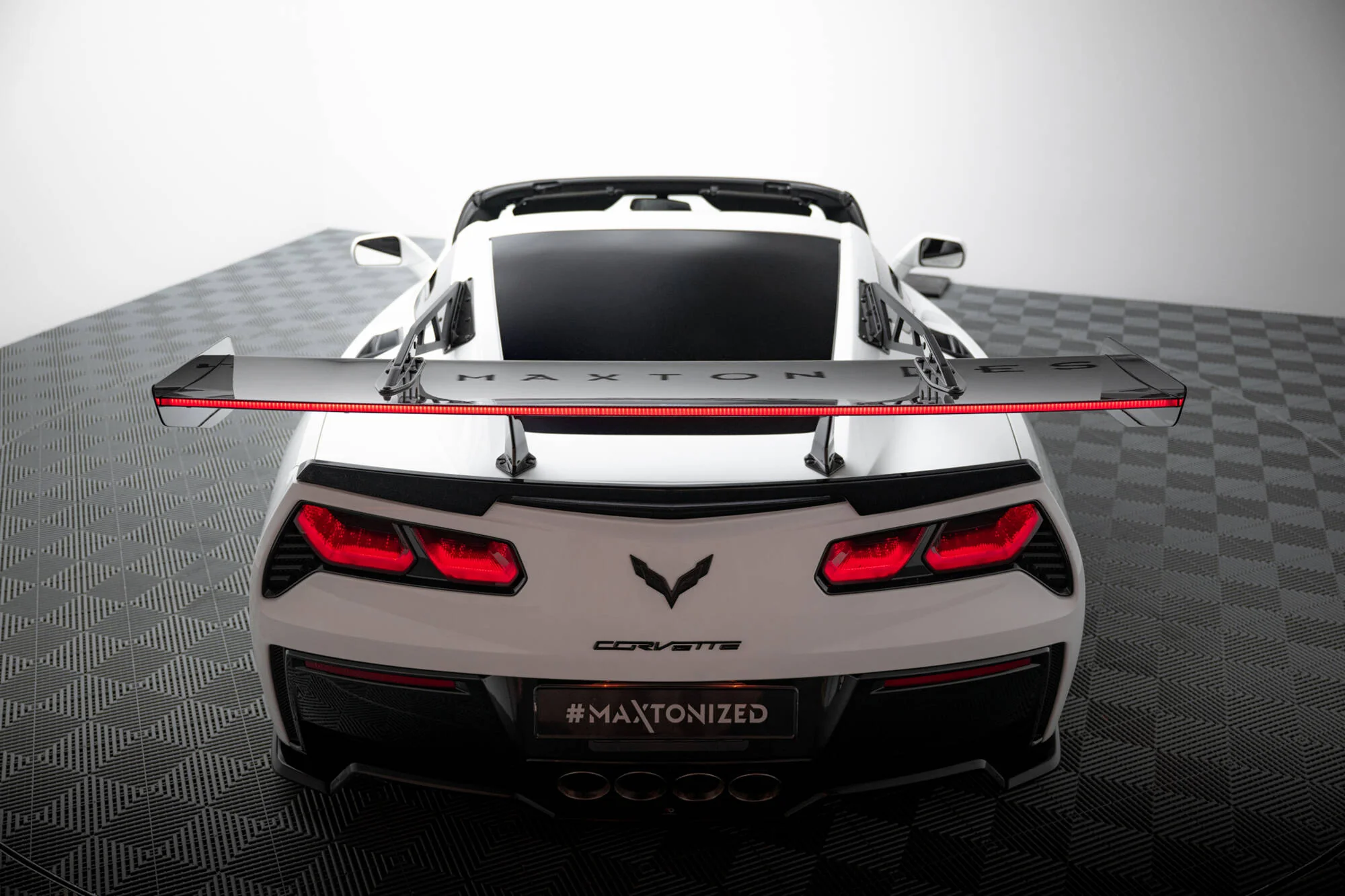 Carbon Spoiler With Upper Swan Mounting + LED Chevrolet Corvette Stingray / Grand Sport C7 - Image 6