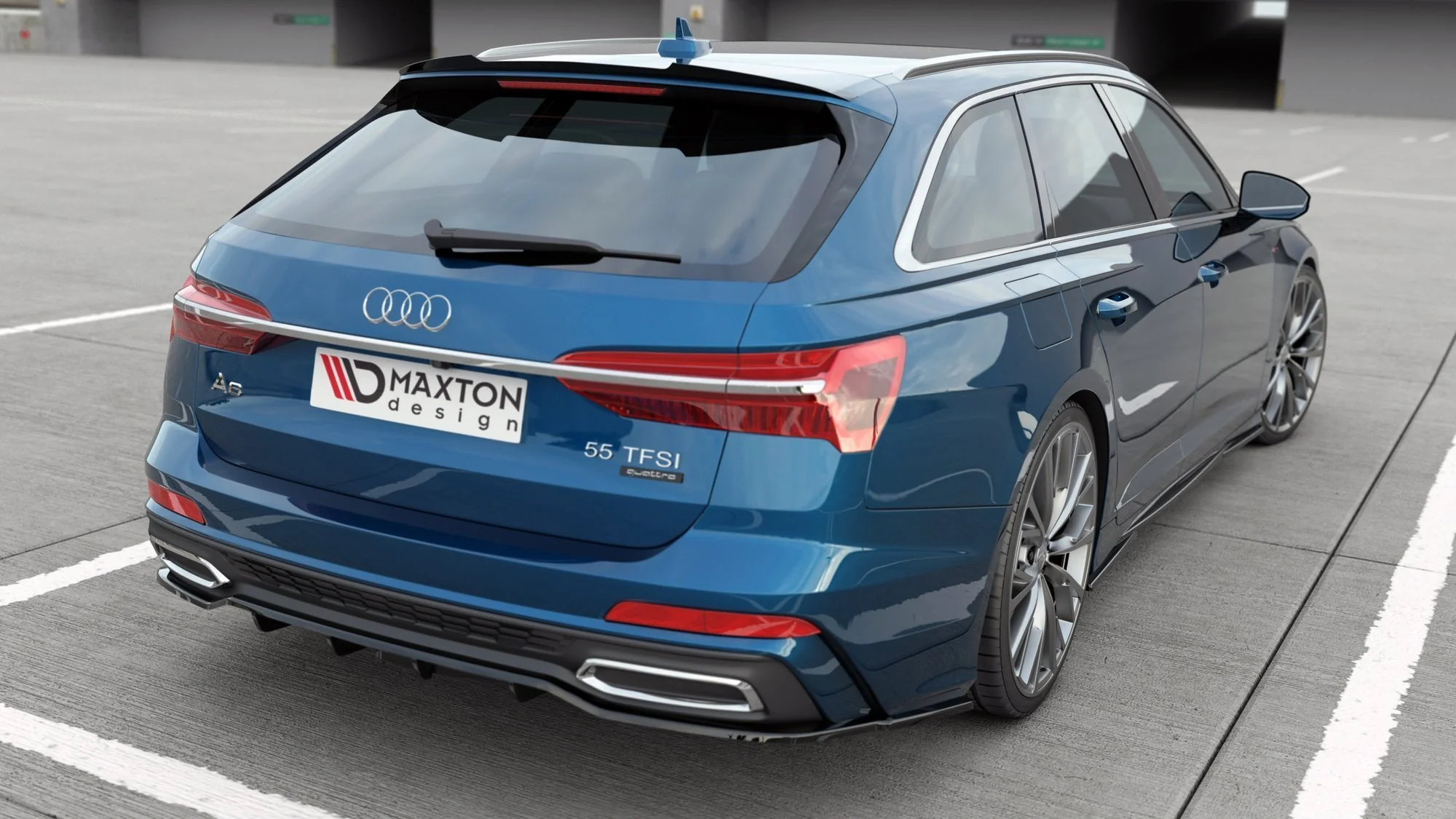 CENTRAL REAR SPLITTER (WITH VERTICAL BARS) AUDI A6 S-LINE AVANT/SEDAN C8 - Image 3