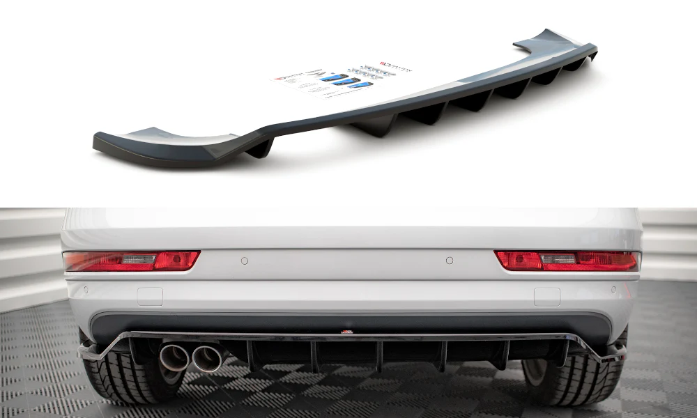 CENTRAL REAR SPLITTER (WITH VERTICAL BARS) AUDI Q3 S-LINE 8U FACELIFT