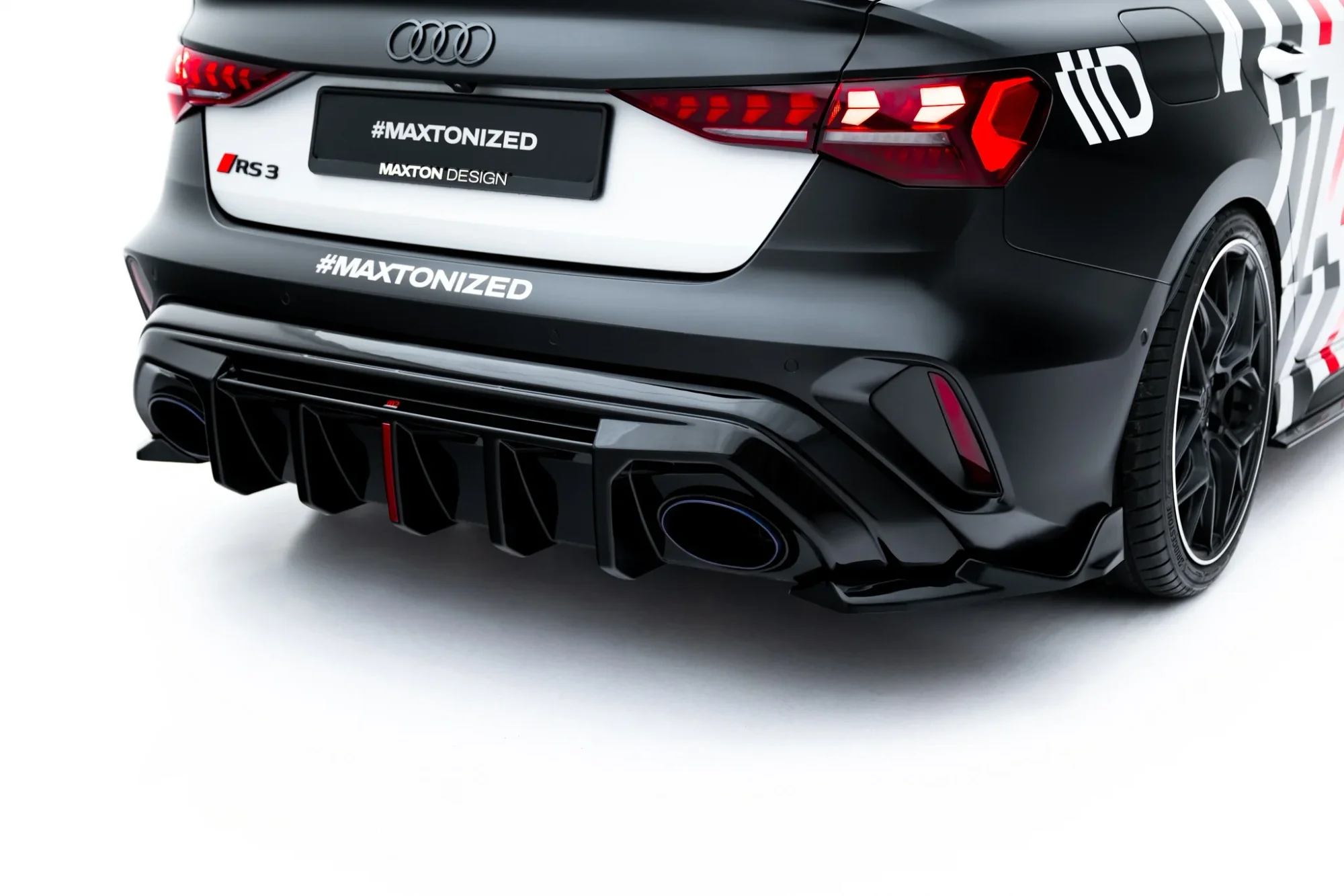 Rear Side Splitters V.2 Audi RS3 Sedan 8Y Facelift (set for valance) - Image 2