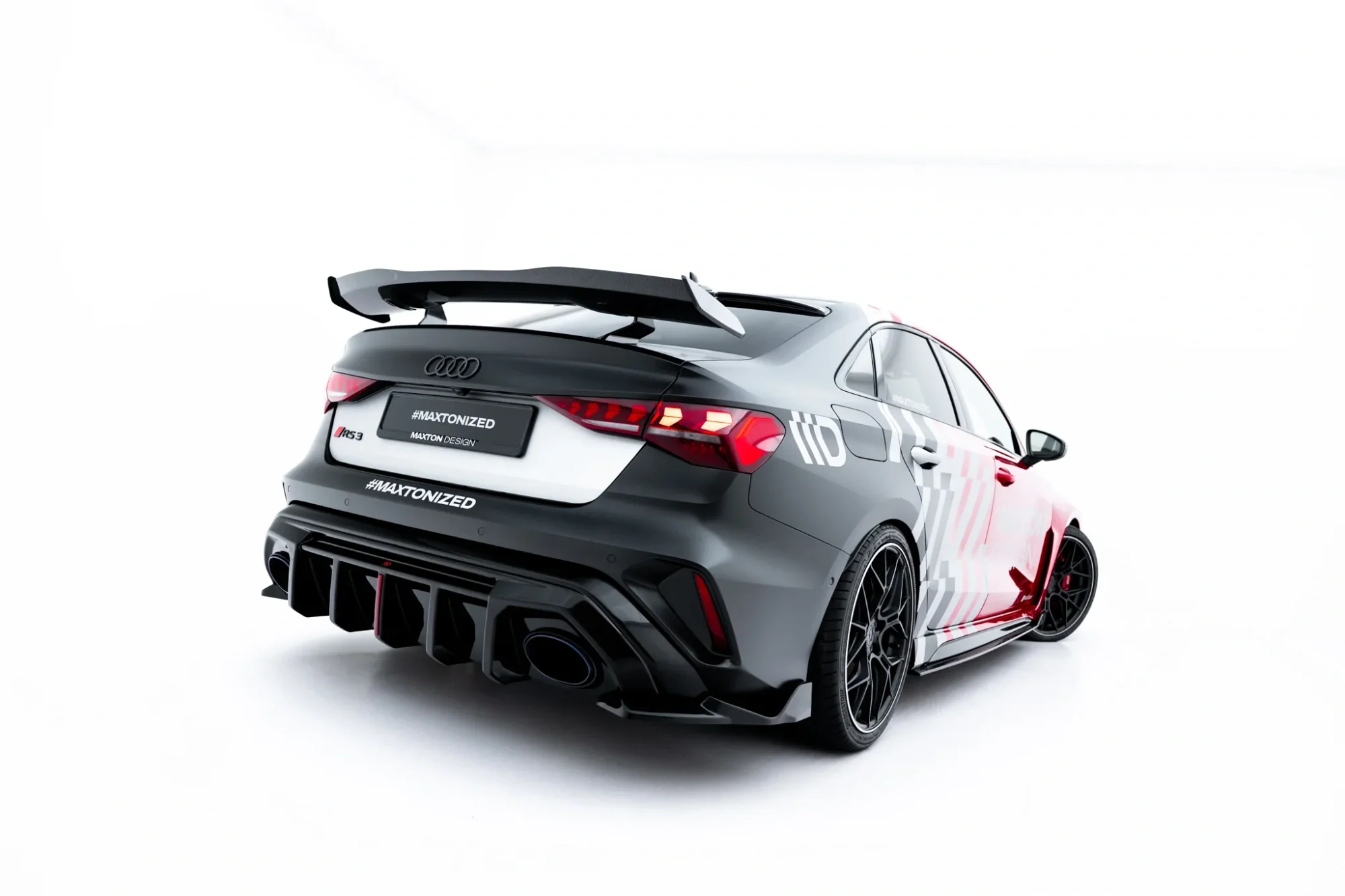 Rear Side Splitters V.2 Audi RS3 Sedan 8Y Facelift (set for valance) - Image 3