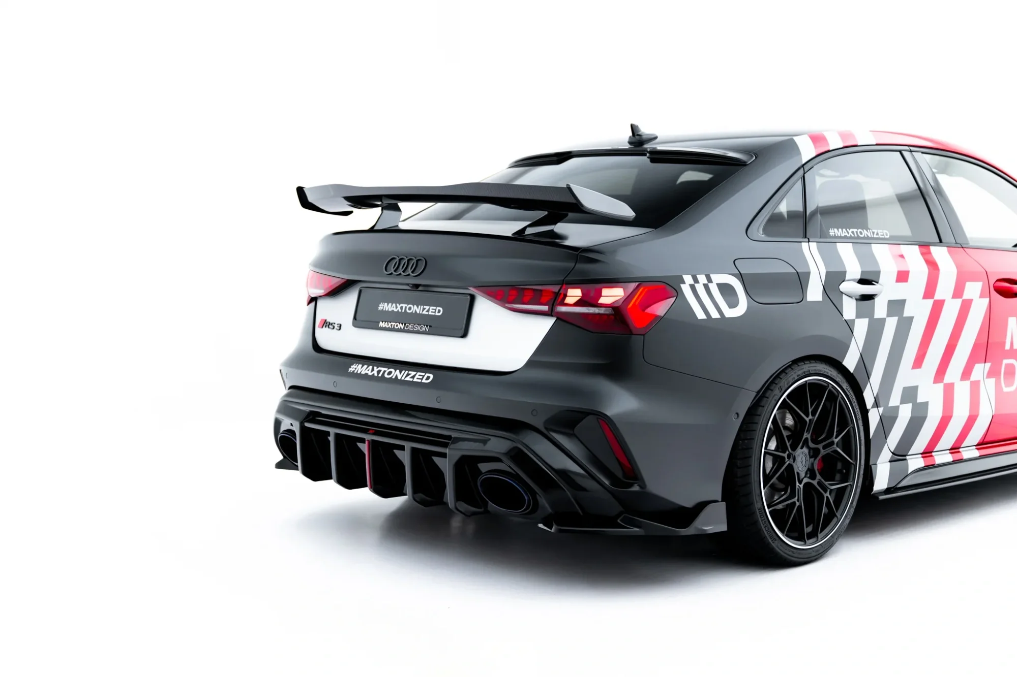Rear Side Splitters V.2 Audi RS3 Sedan 8Y Facelift (set for valance) - Image 4
