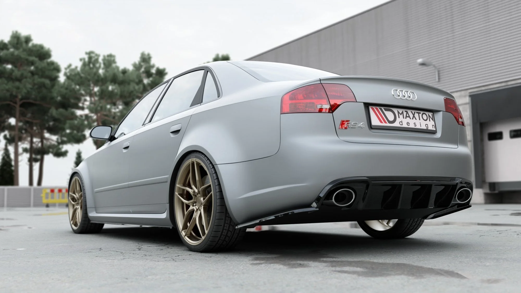REAR SIDE SPLITTERS V.2 AUDI RS4 SEDAN B7 (set for Maxton valance) - Image 3