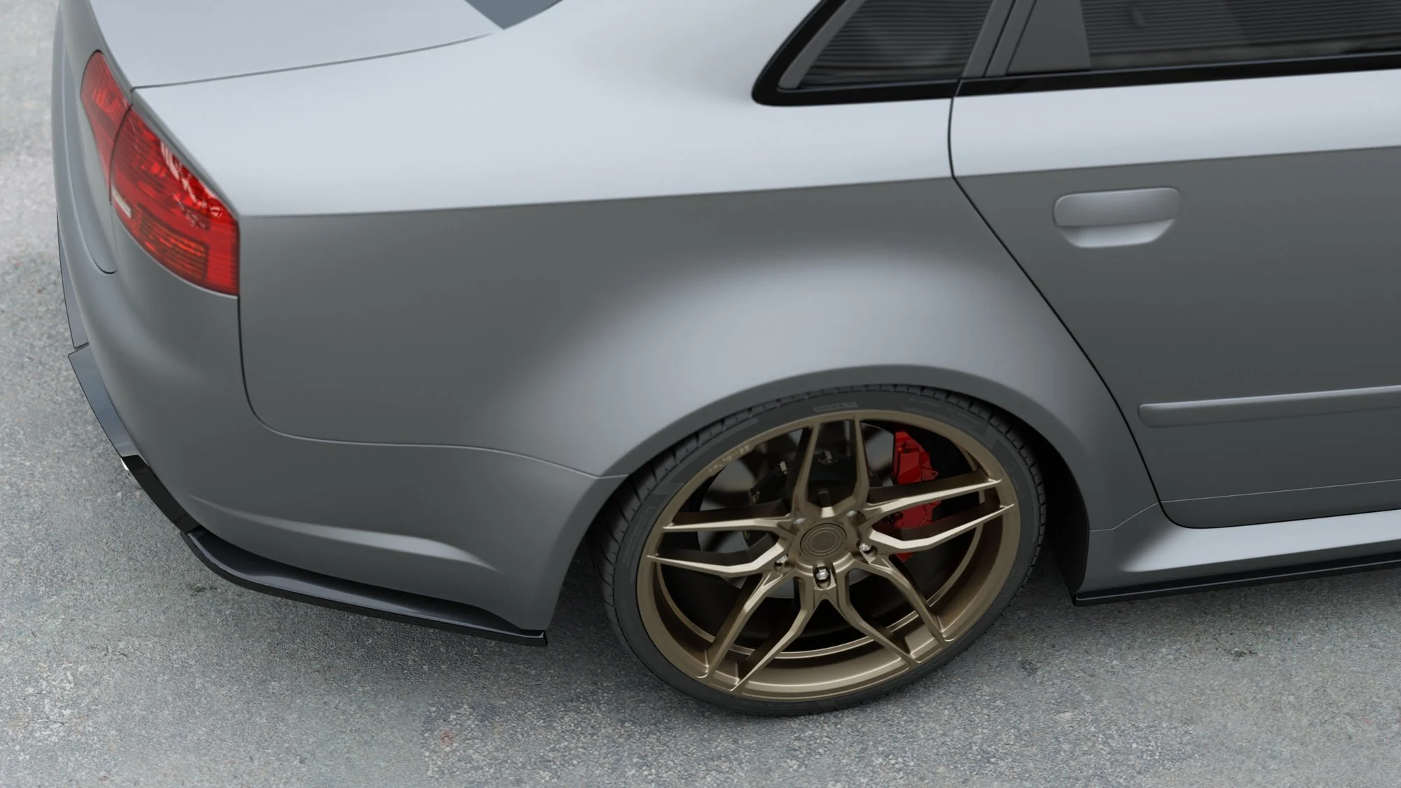 REAR SIDE SPLITTERS V.2 AUDI RS4 SEDAN B7 (set for Maxton valance) - Image 4