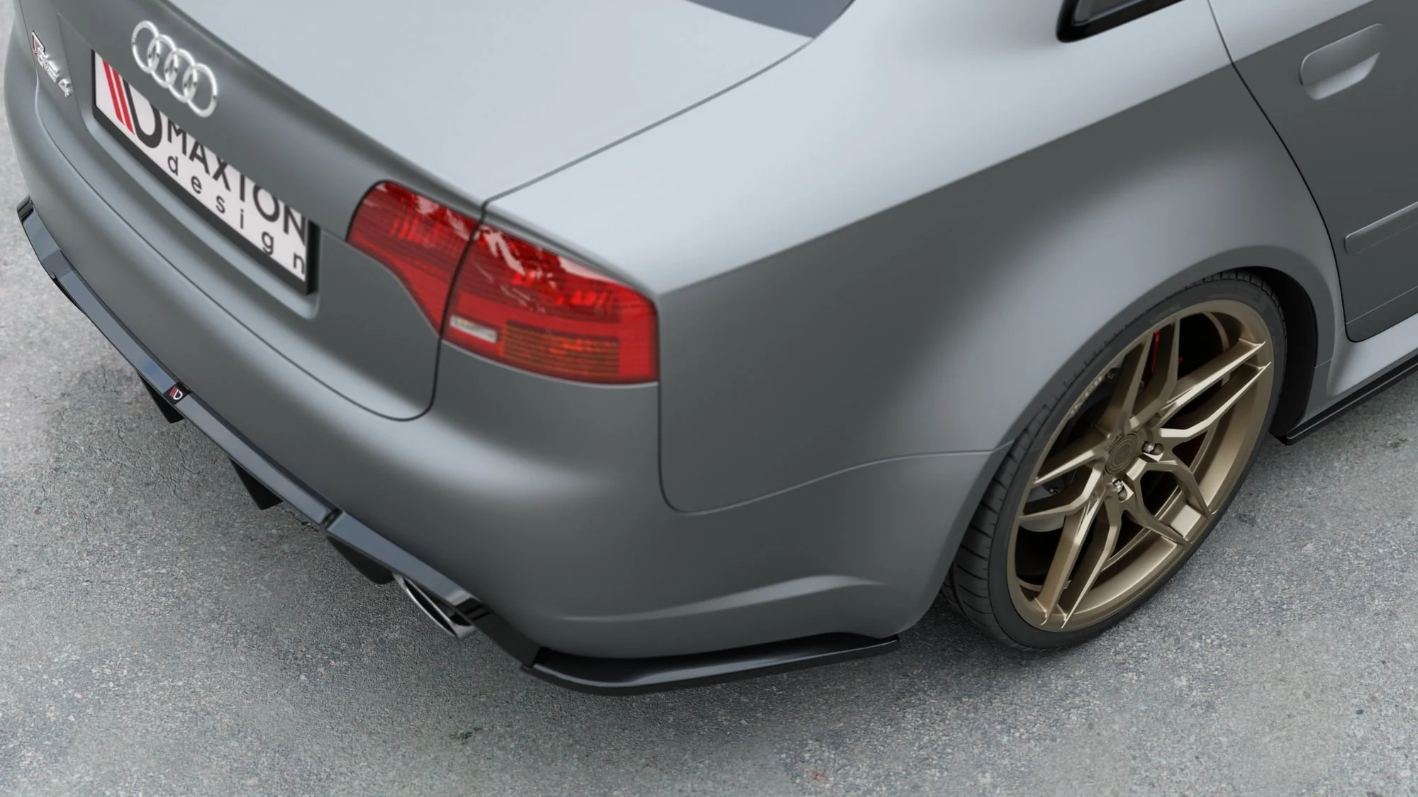 REAR SIDE SPLITTERS V.2 AUDI RS4 SEDAN B7 (set for Maxton valance) - Image 5