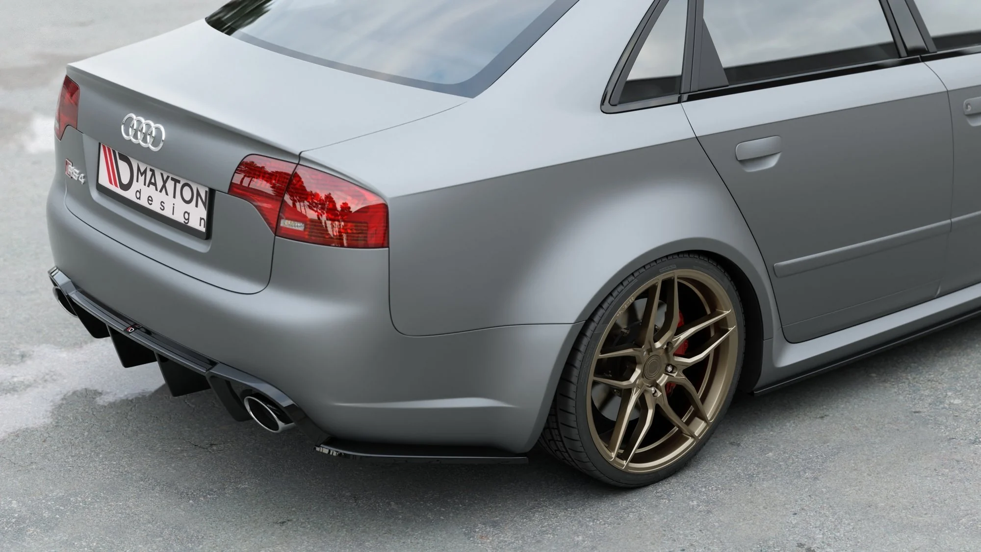 REAR SIDE SPLITTERS V.2 AUDI RS4 SEDAN B7 (set for Maxton valance) - Image 7