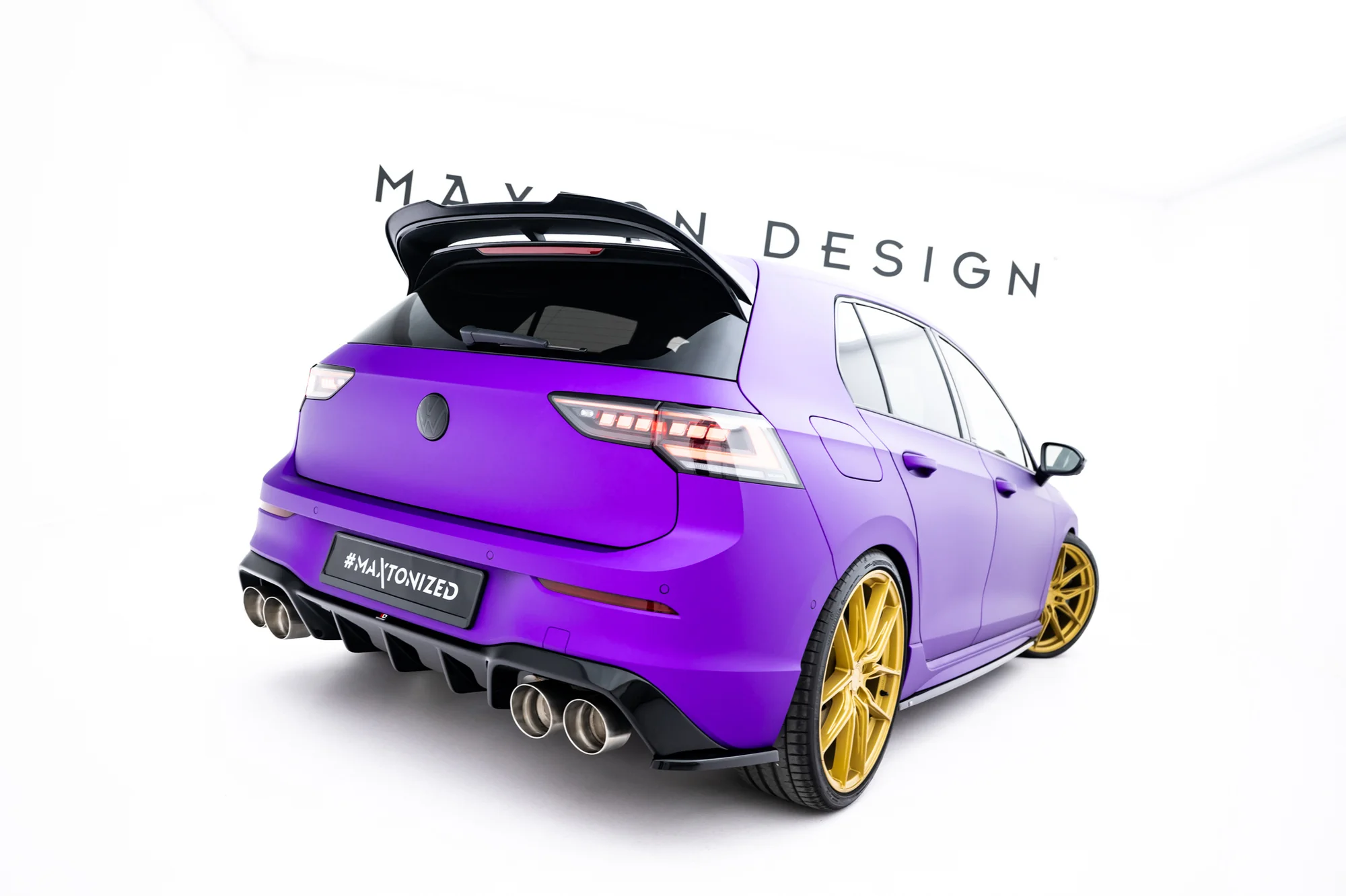 REAR SIDE SPLITTERS V.3 FOR VOLKSWAGEN GOLF R MK8 (SET FOR MAXTON VALANCE V1) - Image 2