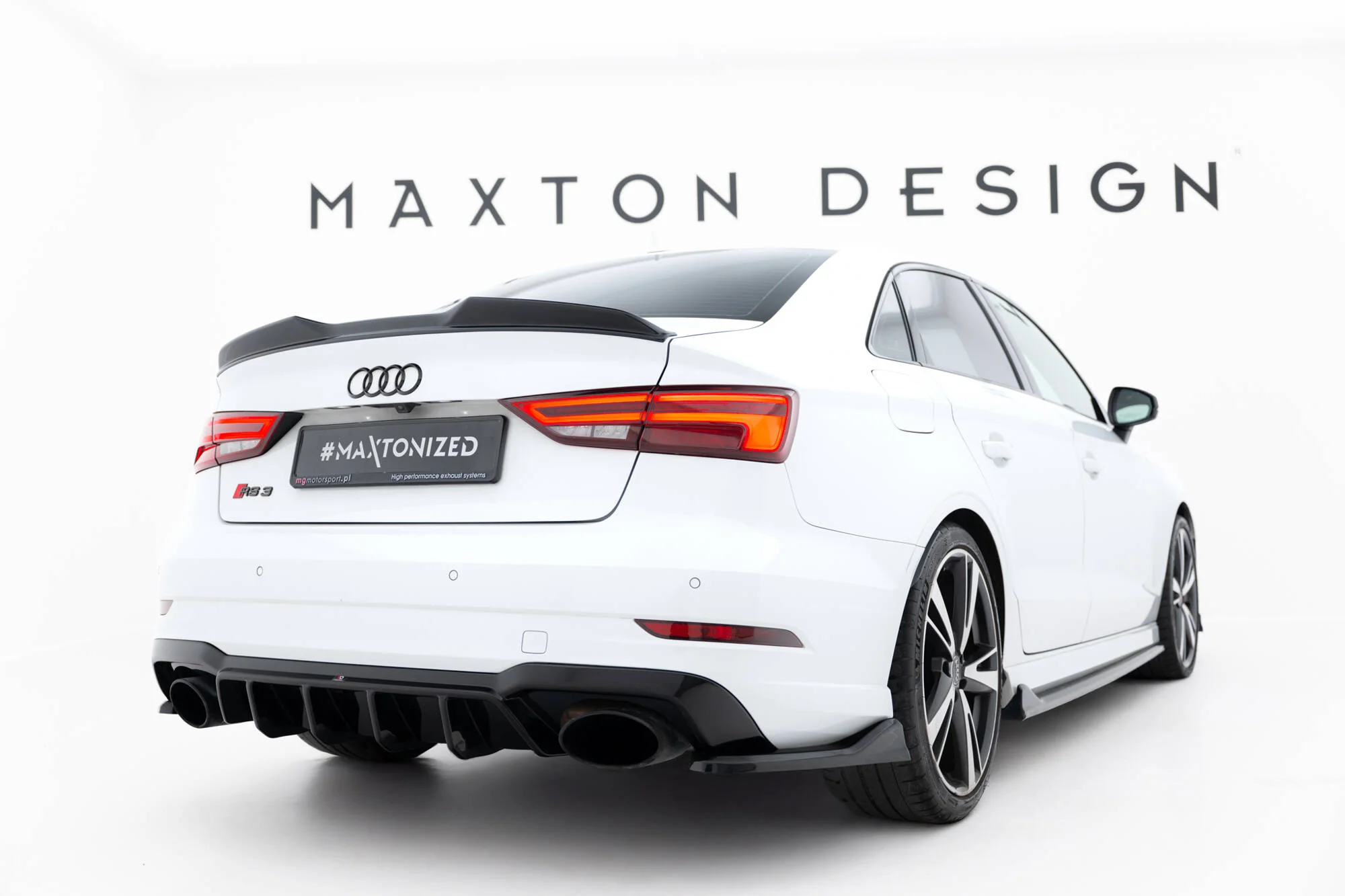 Rear Side Splitters V.5 Audi RS3 Sedan 8V Facelift (set for Maxton valance V.2) - Image 2
