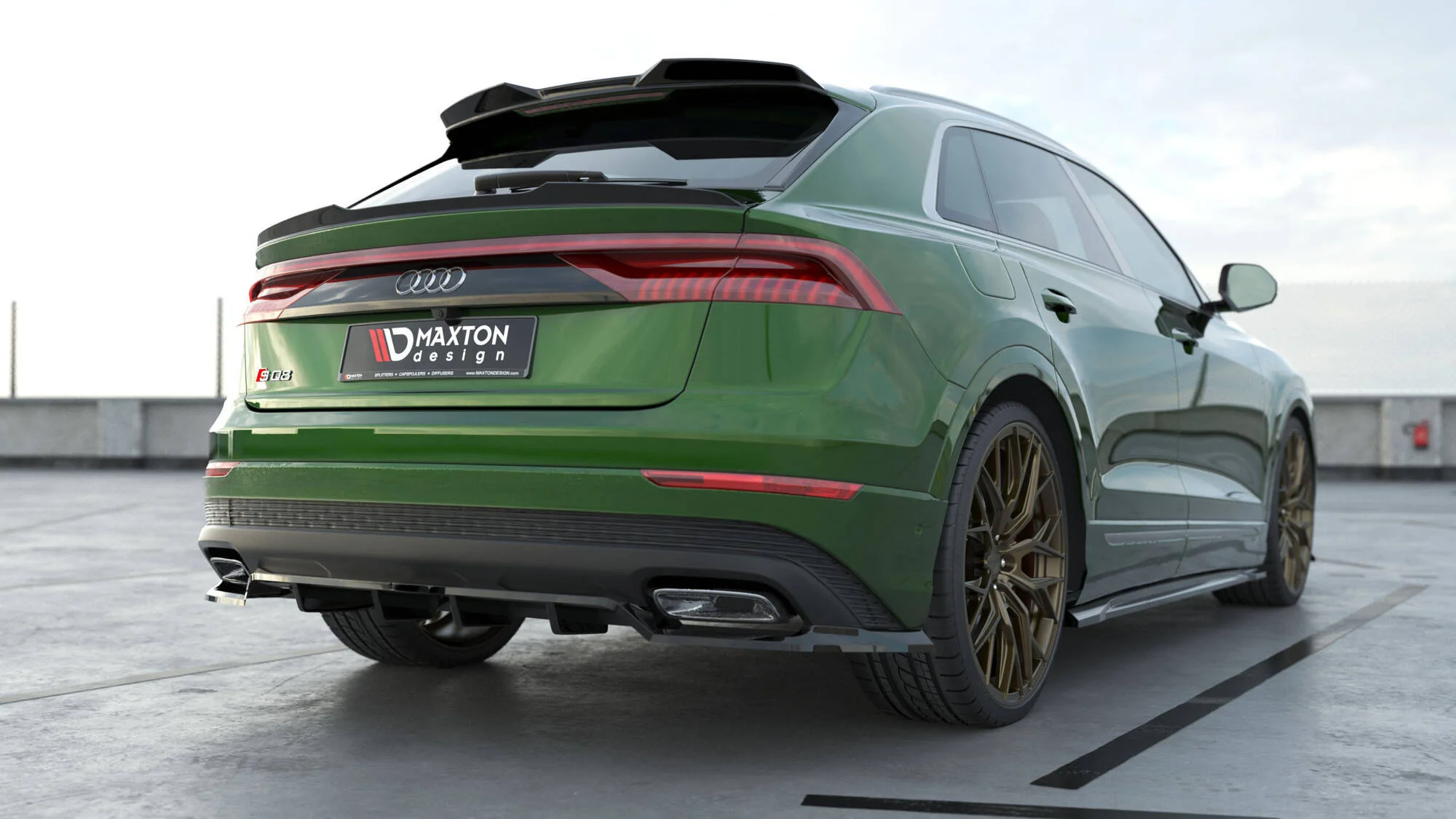 Rear Splitter (with vertical bars) Audi Q8 Mk1 Facelift - Image 2