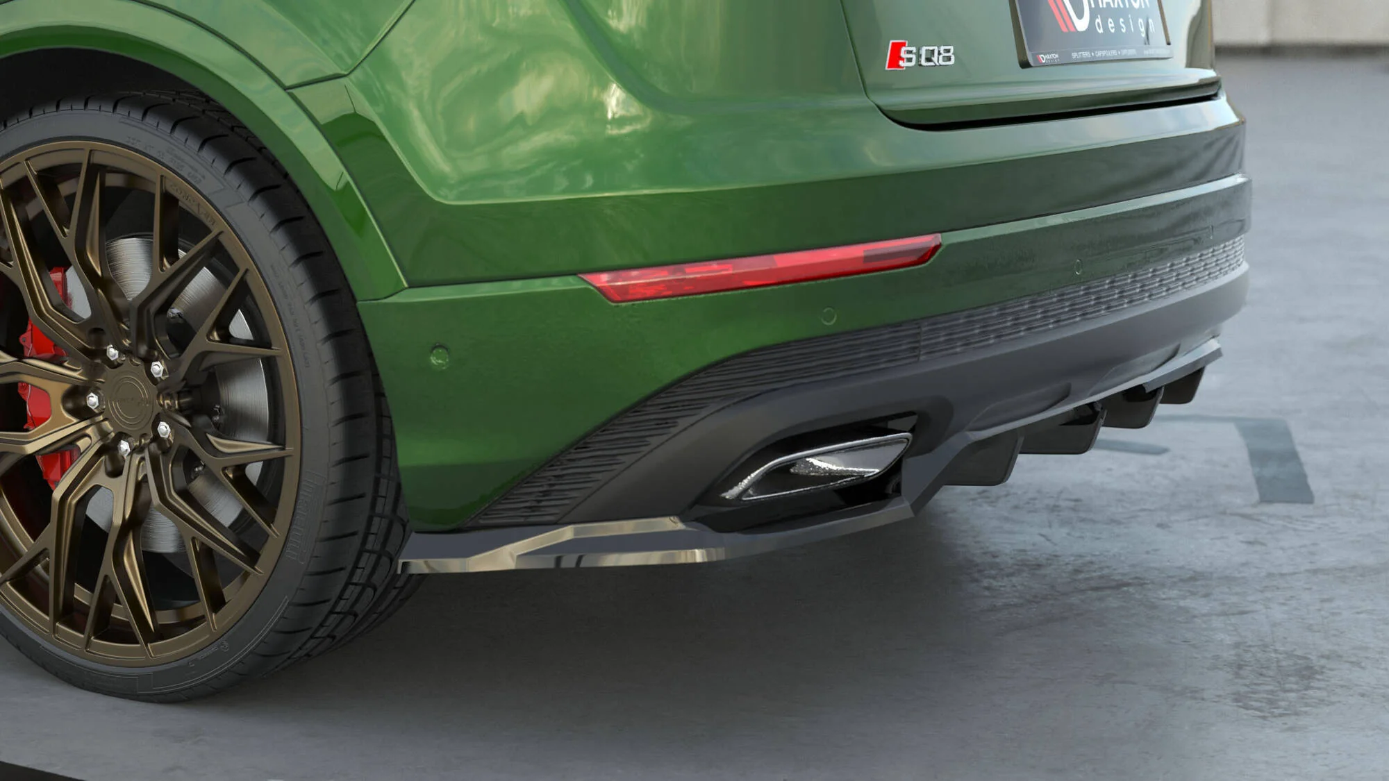 Rear Splitter (with vertical bars) Audi Q8 Mk1 Facelift - Image 4