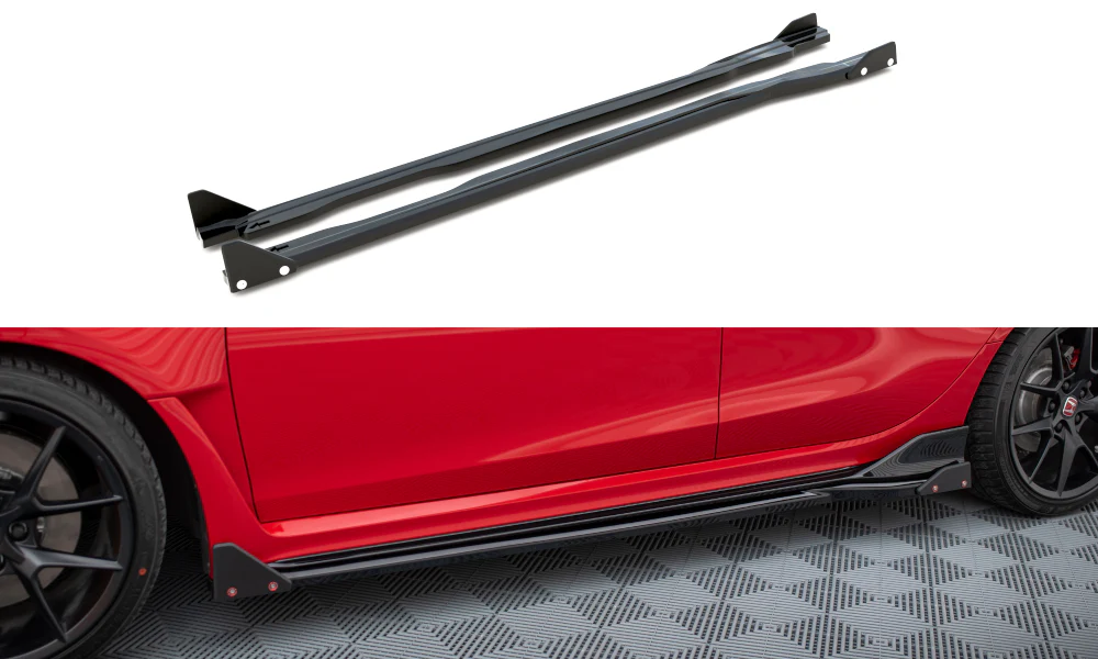 SIDE SKIRTS DIFFUSERS V.1 + FLAPS HONDA CIVIC TYPE-R MK 11