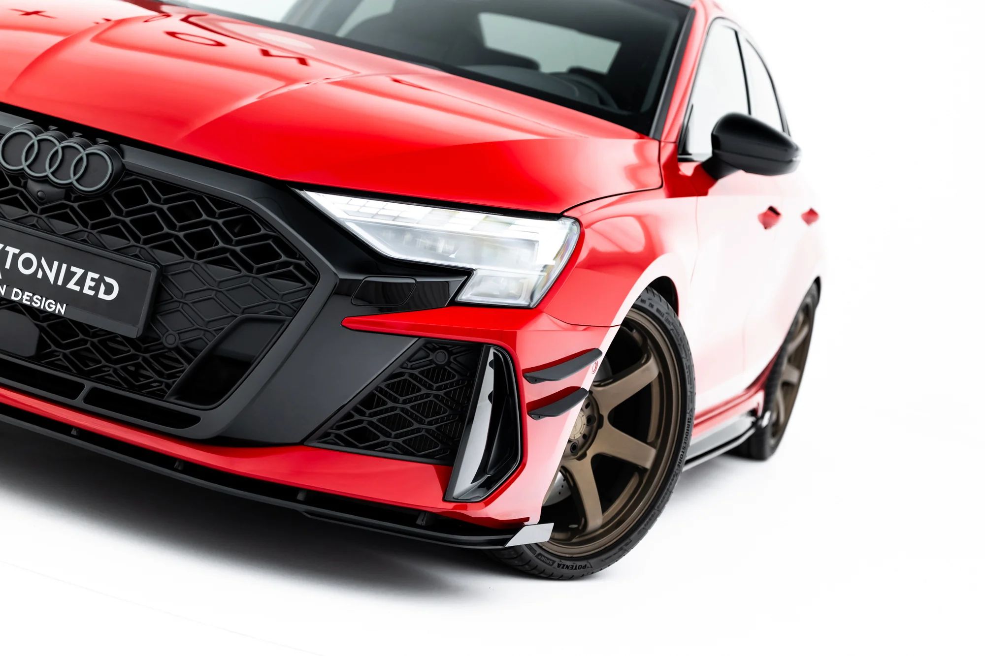 Street Pro Front Splitter + Flaps Audi RS3 Sedan 8Y Facelift - Image 3